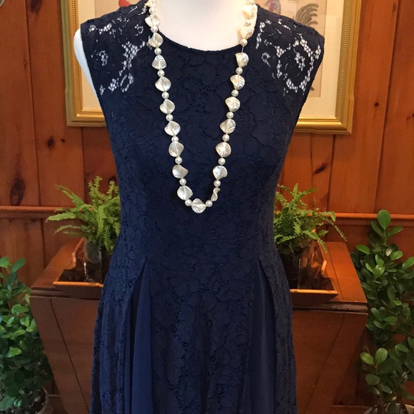 Aidan Mattox Dresses & Skirts - Aidan Long Navy Lace Dress sz 4